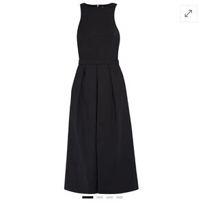 Agathe Cropped Pleated Stretch-Cady Wide-Leg Jumpsuit